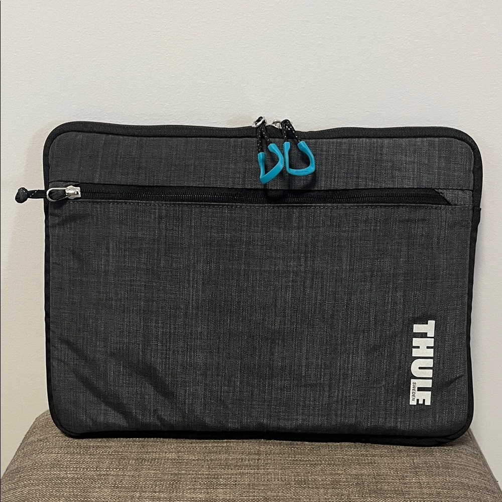 Thule Charcoal Laptop Sleeve with Blue Accents